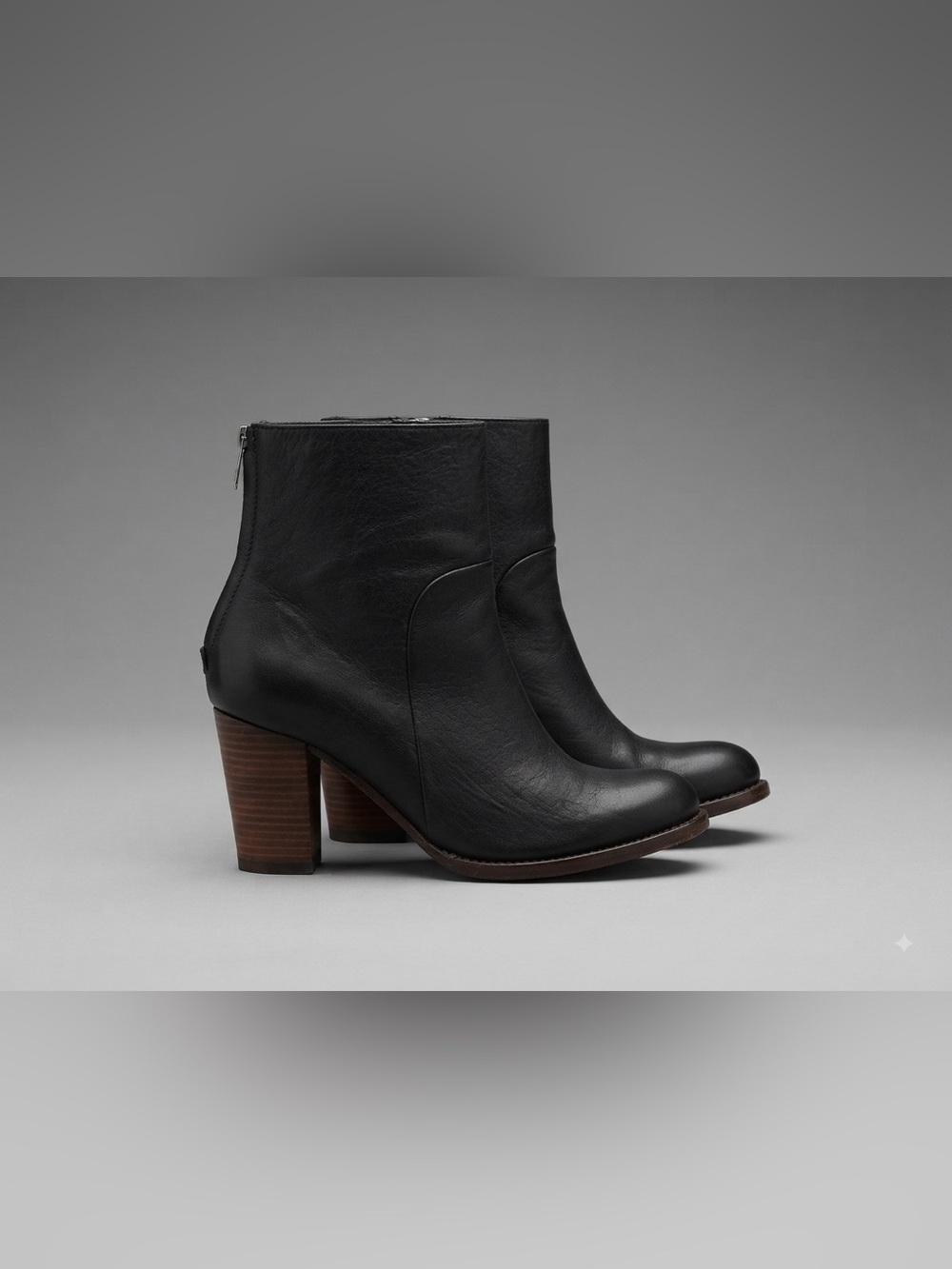 Wrap London Black Genuine Leather Heeled Ankle Boots Women's Size 8.5